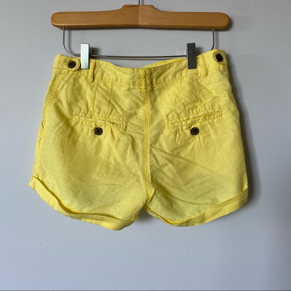 H&M Size 2 Linen Cotton Shorts Yellow - Picture 12 of 12